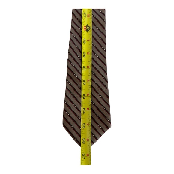 Christian Dior Silk Striped Tie Brown Multicolor - Picture 4 of 6